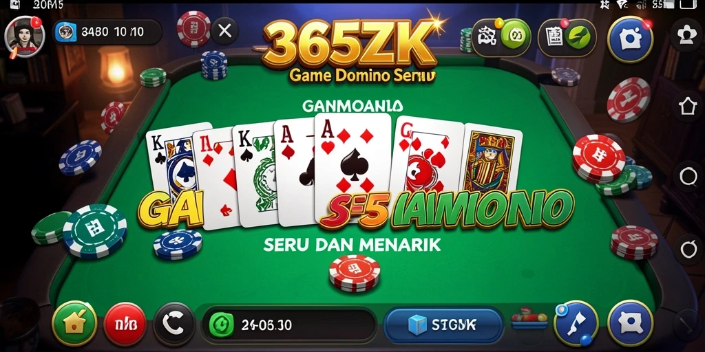 Tampilan utama gameplay Domino yang seru di 365ZK.