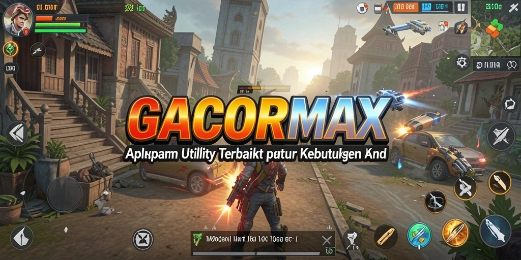 Tampilan utama GACORMAX menunjukkan fitur optimasi perangkat yang canggih.