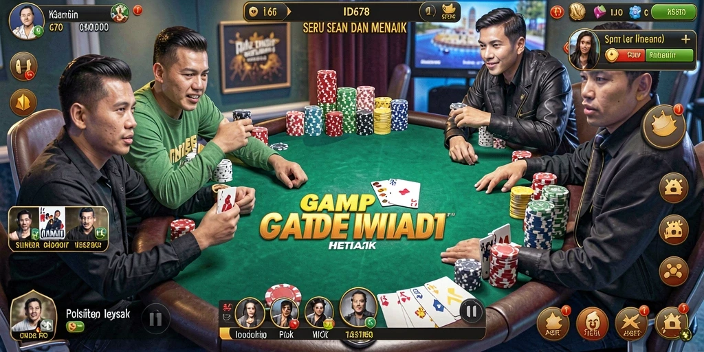 Tampilan menarik dari gameplay Poker di ID678.