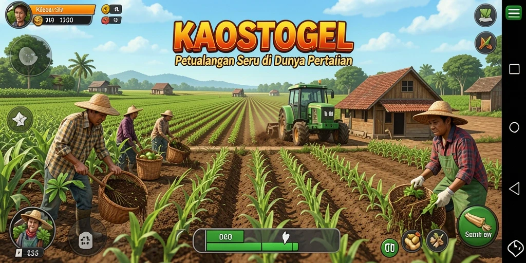 Screenshot gameplay KAOSTOGEL yang menunjukkan pengalaman bertani yang menyenangkan.