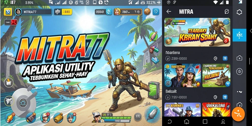 Tampilan antarmuka aplikasi MITRA77 yang user-friendly.