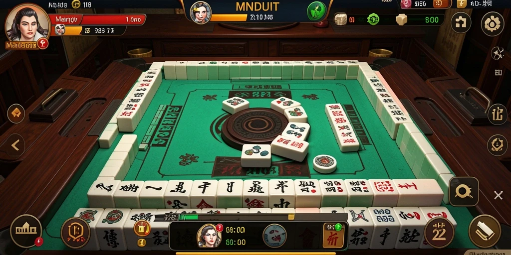 Screenshot gameplay MNDUIT yang menampilkan suasana Mahjong yang seru.