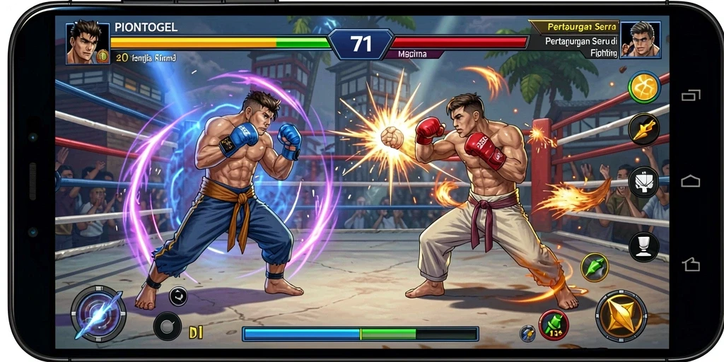 Tampilan mendebarkan saat karakter bertarung di arena PIONTOGEL.