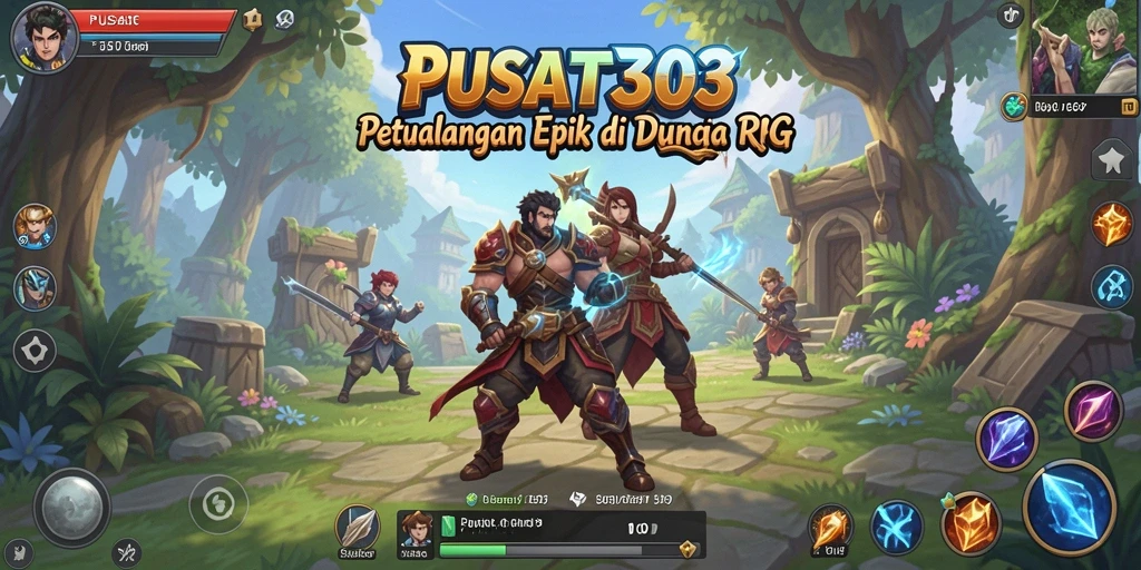 Tampilan gameplay PUSAT303 yang menakjubkan dengan karakter RPG.