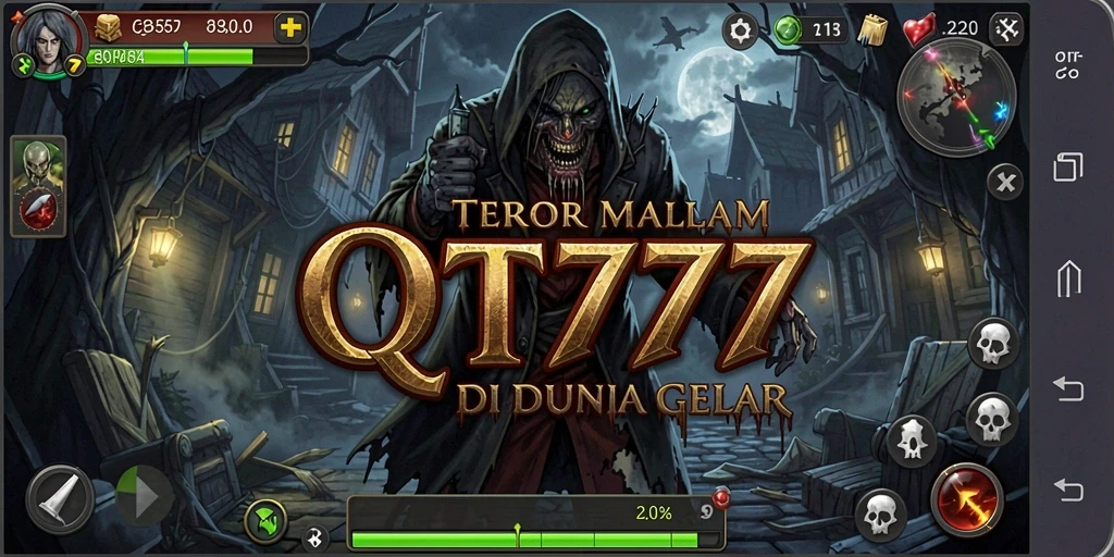 Screenshot gameplay QT777 menampilkan suasana menyeramkan dan mencekam.