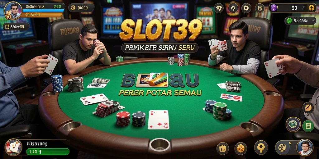 Tampilan gameplay SLOT39 yang menunjukkan suasana meja poker.